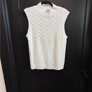Ralph Lauren Sleeveless Cable Knit Mock Neck Sweater Vest